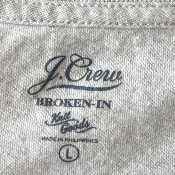 J.Crew Men’s Beige Long Sleeve Broken-In Henley Shirt Size Large - Picture 3 of 5